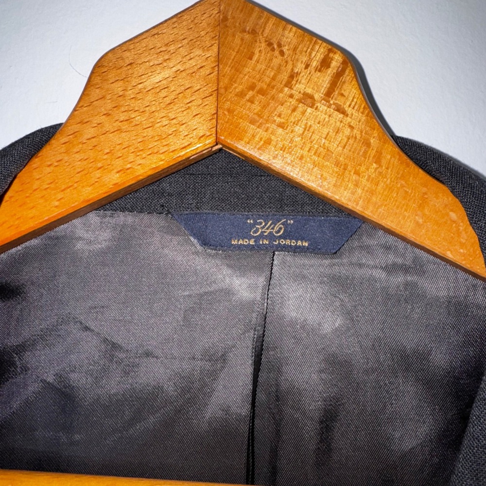 Brooks Brothers 346 Mens 44L Charcoal Grey Stretch Wool 3 Button Blazer Jacket - Picture 3 of 14